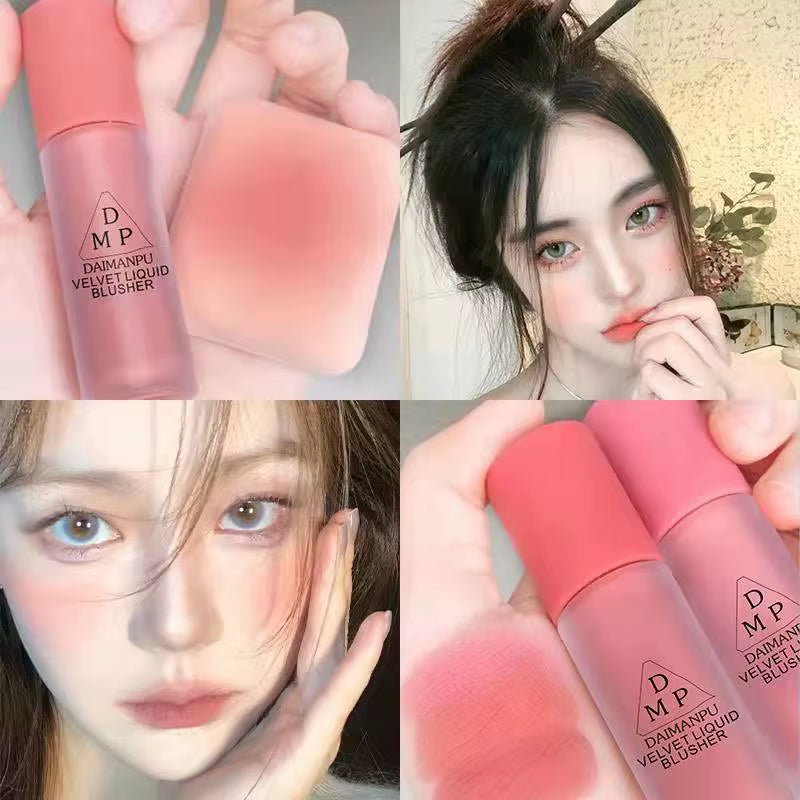 Liquid Blush Long-Acting Waterproof Easy Halo Dye Brightens the Face Smooth Peach Red Female Cosmetics