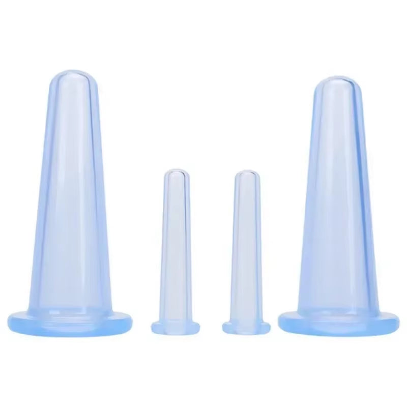 Silicone Vacuum Cupping Massage Jars anti Cellulite Massage Facial Suction Cups Face Neck Lift Skin Scraping Guasha anti Wrinkle