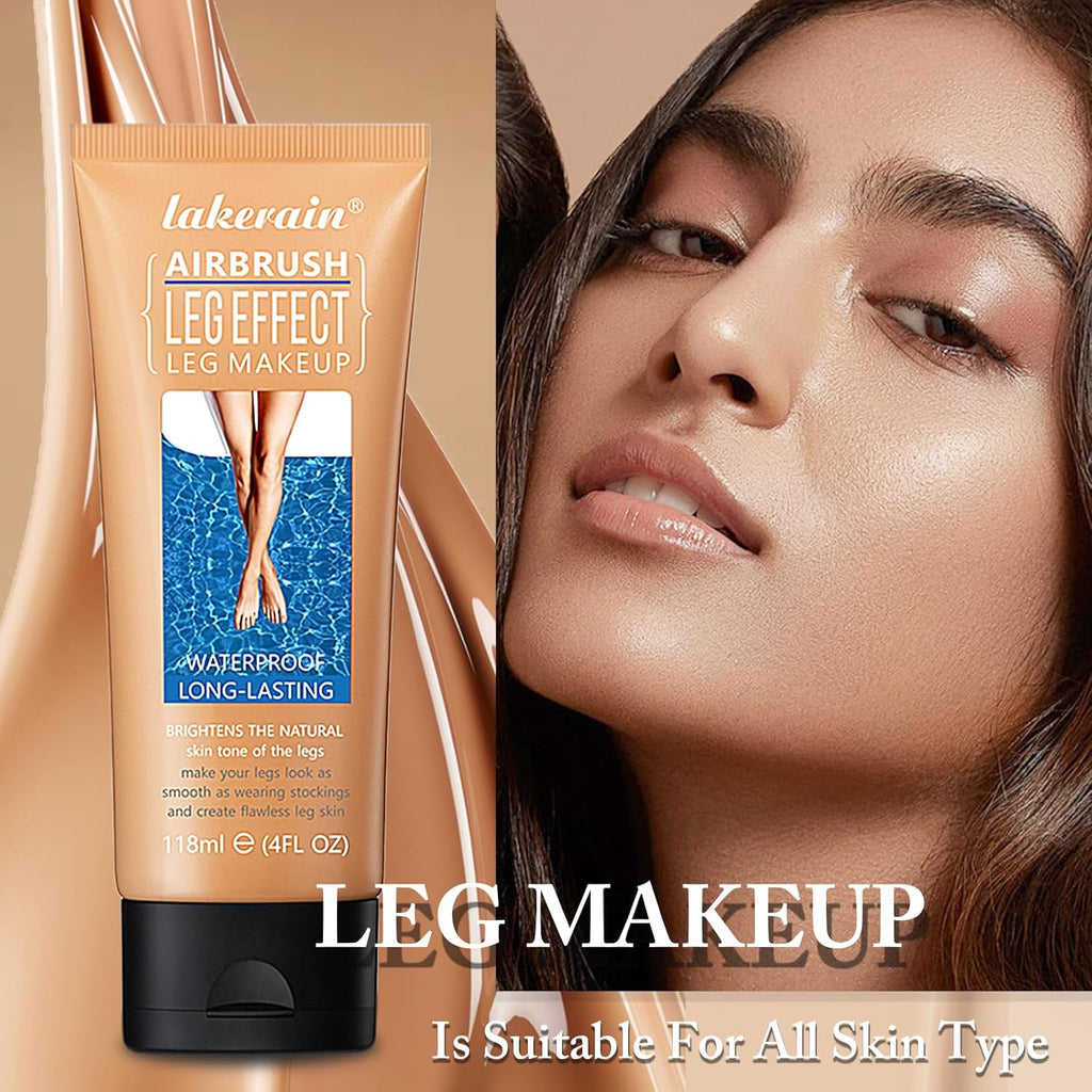 118 ML Water-Proof Leg Makeup, Leg Foundation for Tattoo, Scars, Varicose Veins, Waterproof Makeup Cover Cream for Leg and Body (Medium Shine)