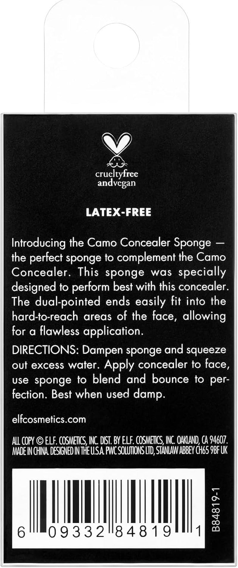E.L.F. Éponge Douce À Double Pointe Pour Correcteur, Polyvalente, Lavable, Réutilisable, Facile À Utiliser, Estompe, Complète Le Correcteur Camo 16H, Peut Être Utilisée Sèche Ou Humidifiée