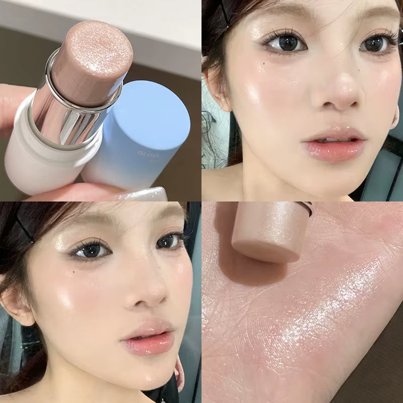 Natural Water Shimmer Highlighter Stick Light Clear Fine Shining Pearl Contour Shading Brightening Face Illuminator Dupes Makeup