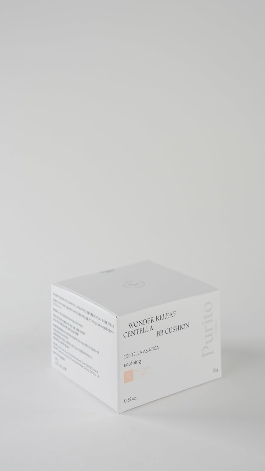 PURITO SEOUL Wonder Releaf Centella BB Cushion #13 Neutral Ivory Fond De Teint, Coréen Centella, Maquillage Longue Tenue, Couverture Impeccable, K-Beauty, 15 G, 0,52 Fl.Oz