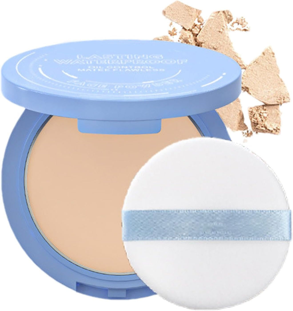 1 Pièce De Poudre De Maquillage Compacte Pour Le Visage, Poudre Pour Le Visage, Collection De Poudre Pressée Translucide, Poudre De Fond De Teint À Couverture Complète, Poudre Fixatrice Sous Les Yeux