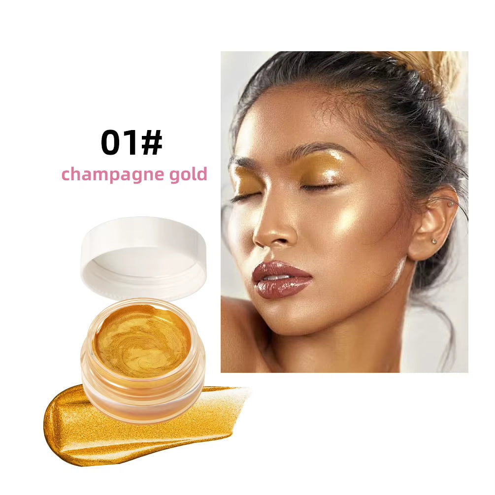 Shimmer Glitter Highlighter Cream Eye Shadow Silkworm Gold Face Contour Bronzer Brighten Body Highlight Iluminador Makeup