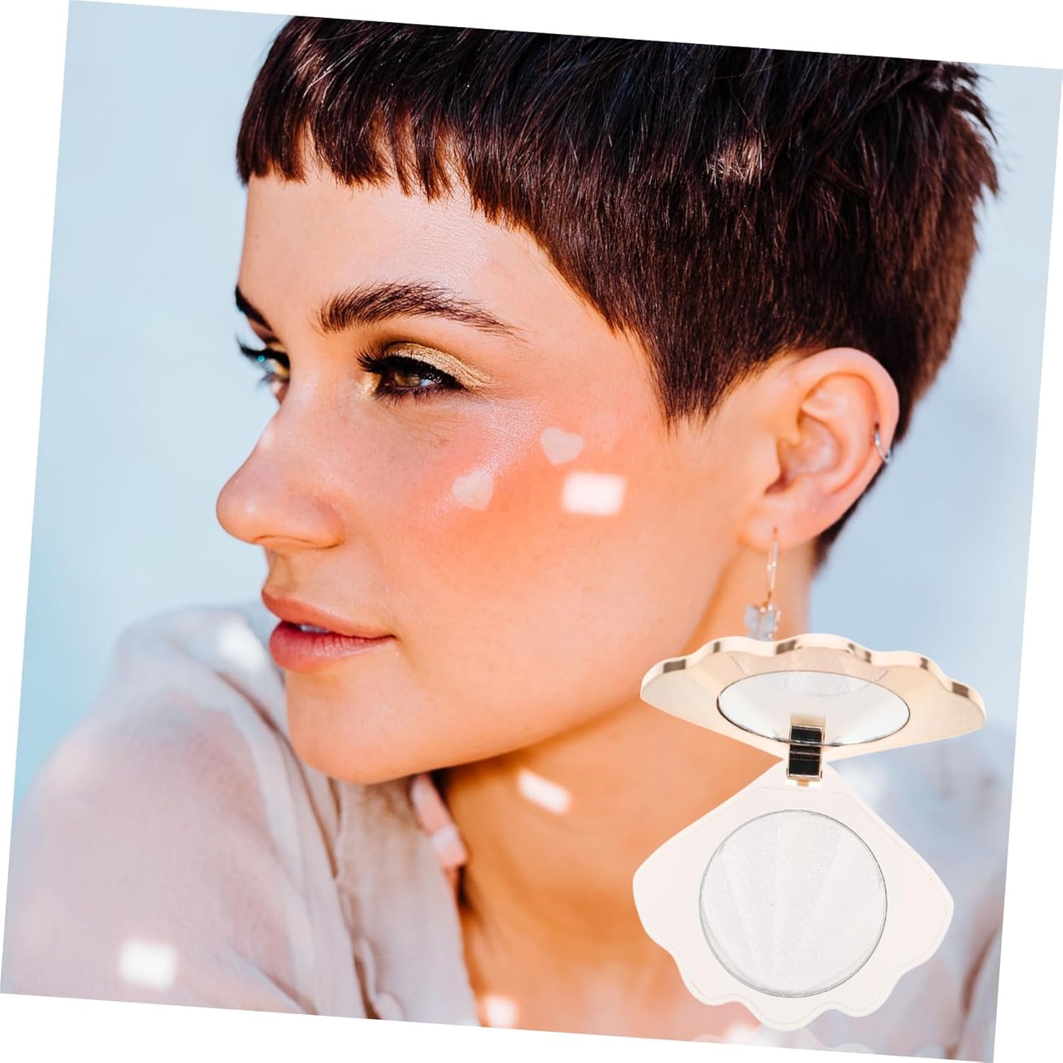 Illuminateur De Visage Compact Maquillage Enlumineur Et De Contour Pour Effet Visage Portable Et Facile À Appliquer