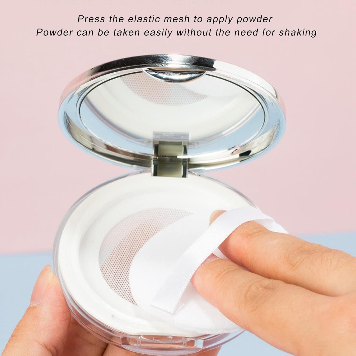 Poudre Libre Rechargeable Poudre Compacte HD Avec Miroir De Voyage Ajustable Pour Blush