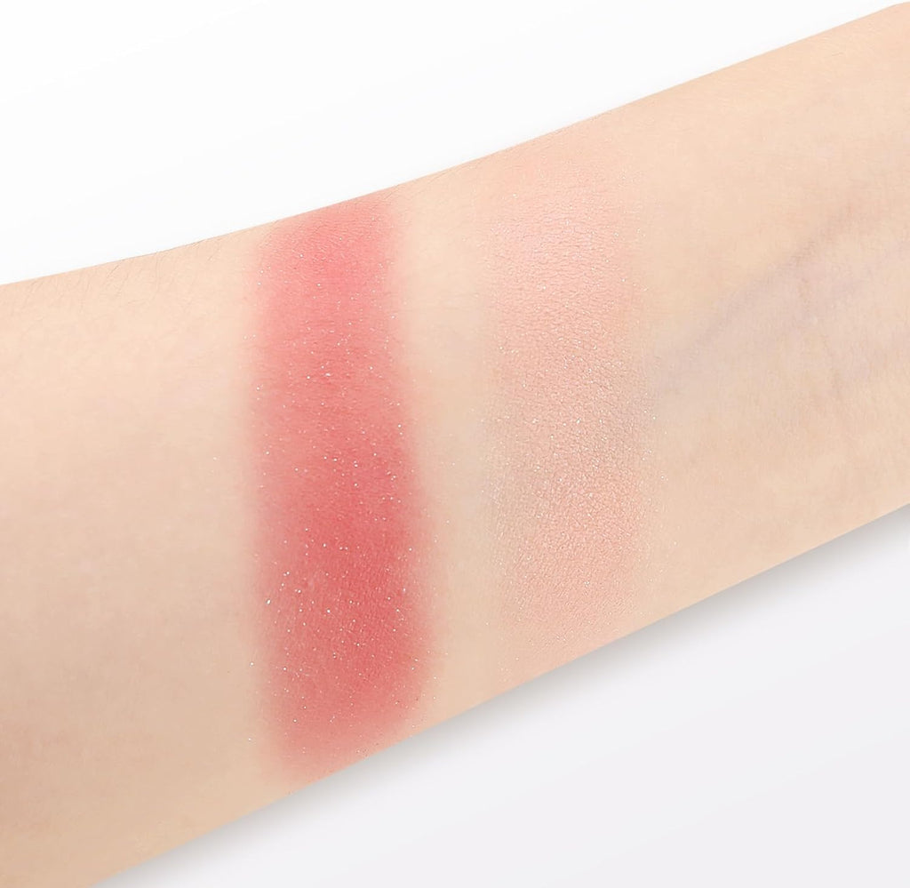 Boobeen Fard À Joues Contour Highlighter Palette De Maquillage, Palette De Poudre Lisse Et Scintillante 2 Couleurs, Set Compact D'Éclairage Et De Contour À Estomper