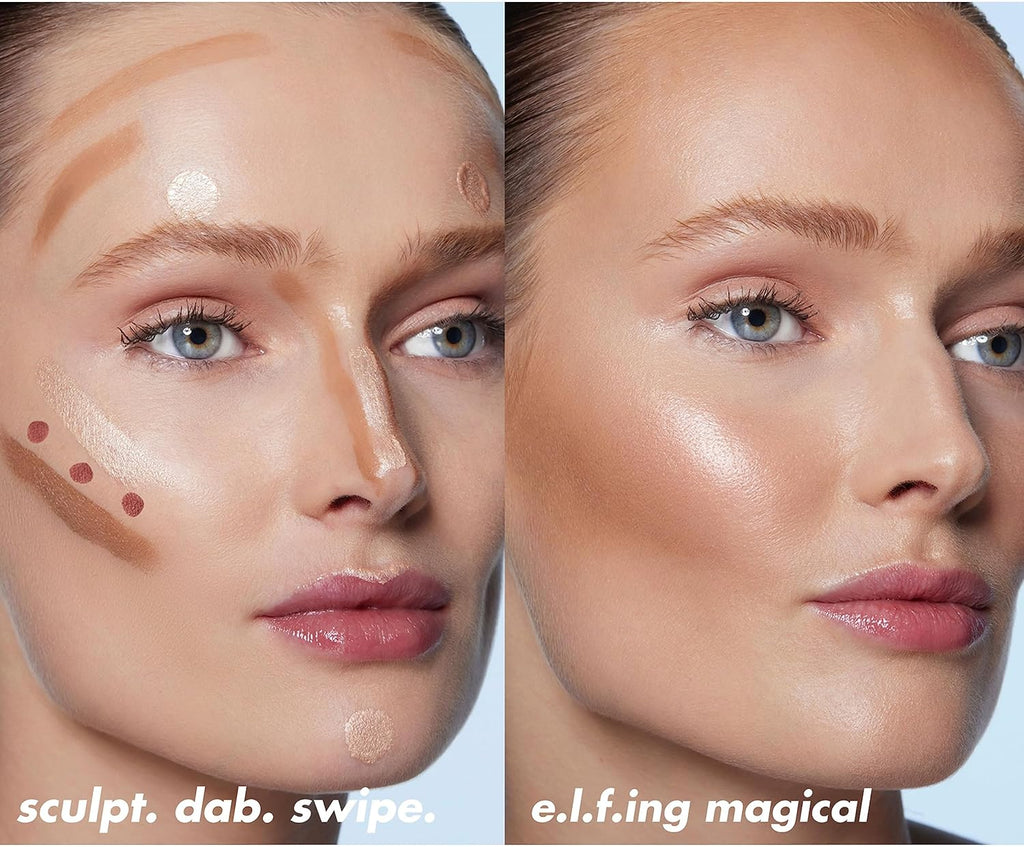 E.L.F. Halo Glow Contour Beauty Wand Bâton De Contour Liquide Pour Un Look Naturel Sculpté, Formule Constructible, Végétalien Et Sans Cruauté Envers Les Animaux, 10 Ml