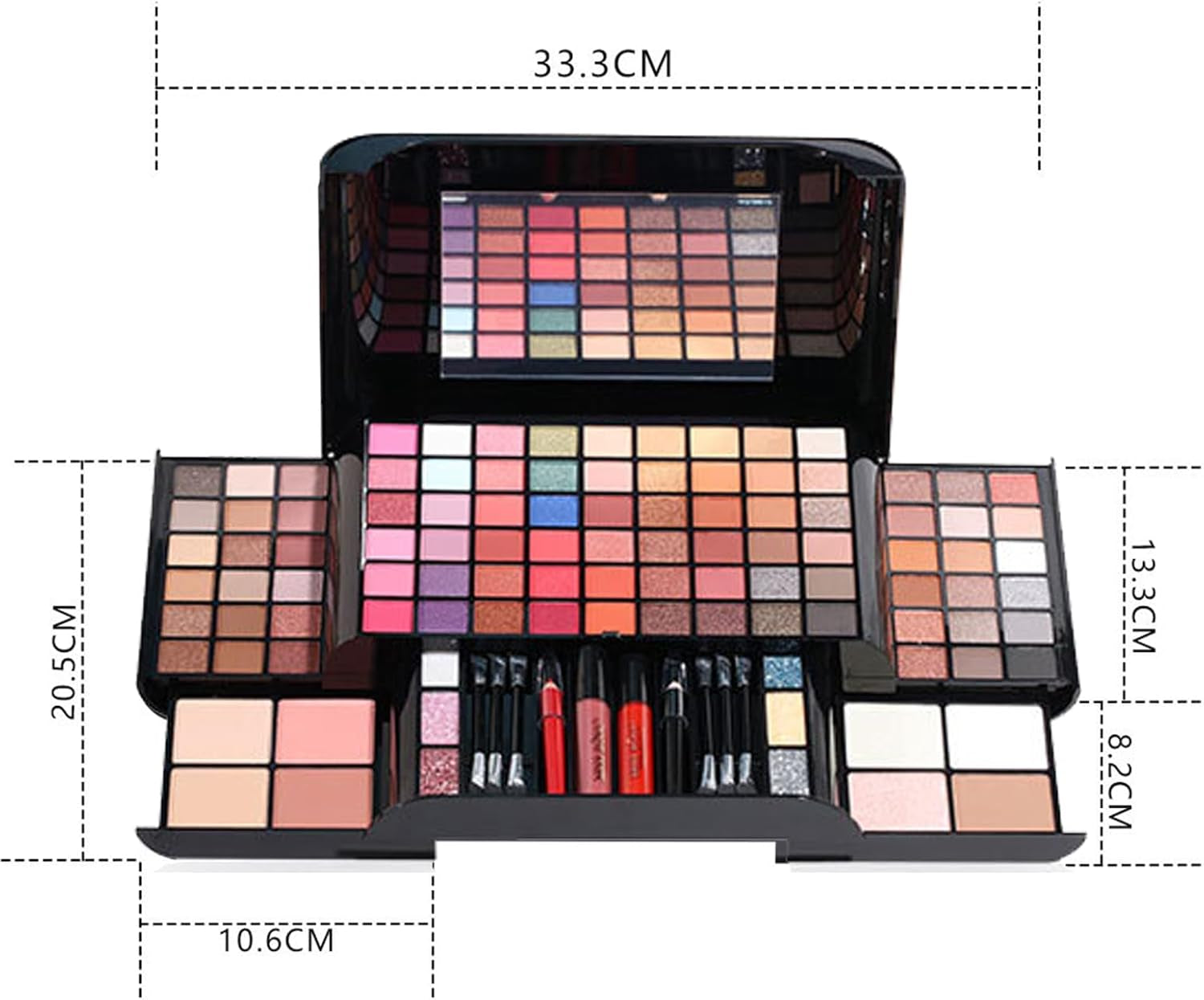 Kit De Maquillage Professionnel Palette De Maquillage Avec Miroir, Coffret De Maquillage De Voyage Avec Paupières Rouge Lèvres, Paillettes, Fard À Joues– Coffret Cadeau De Maquillage