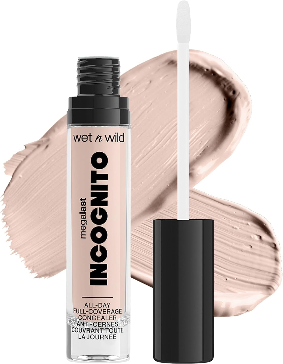 , Megalast Incognito Full-Coverage Concealer, Harmonieux Et Richement Pigmenté, Couvrance Moyenne À Complète, Rendu Mat, Formule Nourrissante Et Hydratante, Au Beurre De Karité, Light Beige