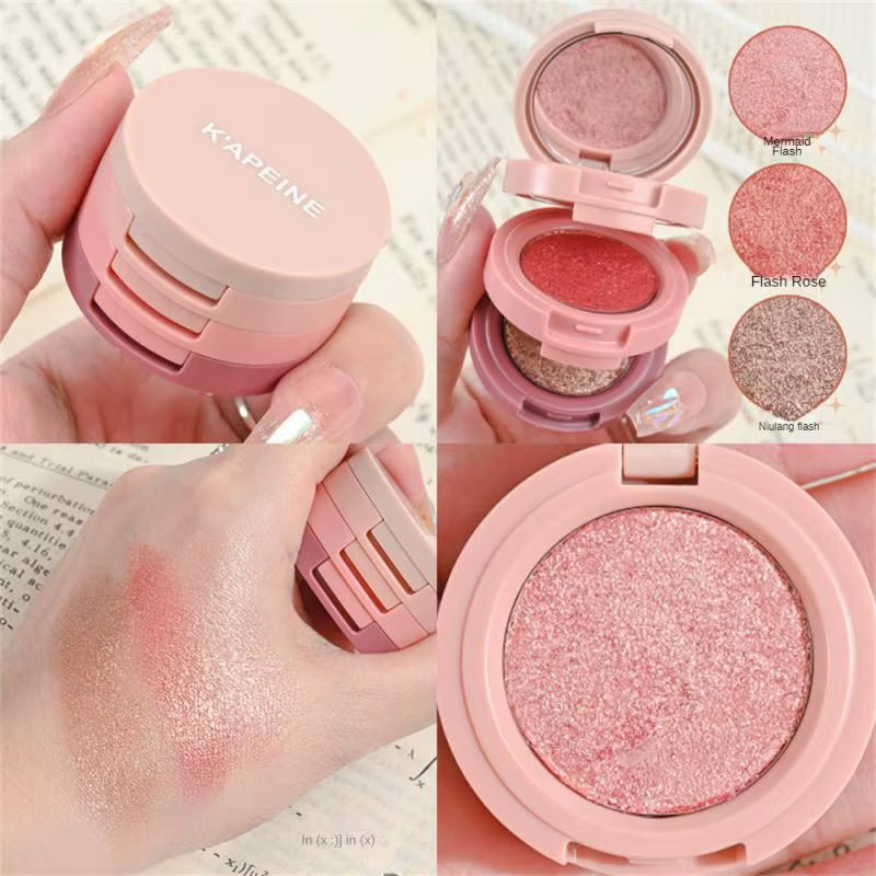 New 3 in 1 Glitter Eyeshadow Highlighter Blush Palette Matte Pearlescent Multifunctional Shimmer Eyes Face Makeup Cosmetics Tool