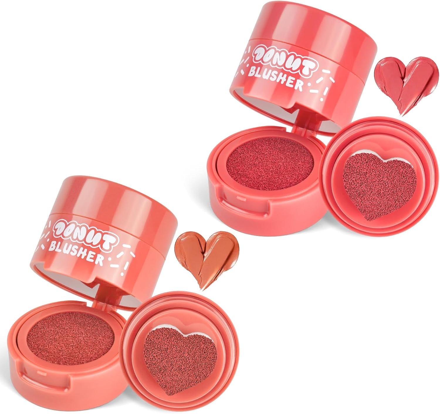 2PCS Maquillage Blush Liquide En Gel Pour Les Joues, One-Body Design Liquid Face Blush Contour with Cushion Applicator, Sensation De Légèreté Et De Respirabilité, Longue Tenue, Anti-Bavure (#01+#04)