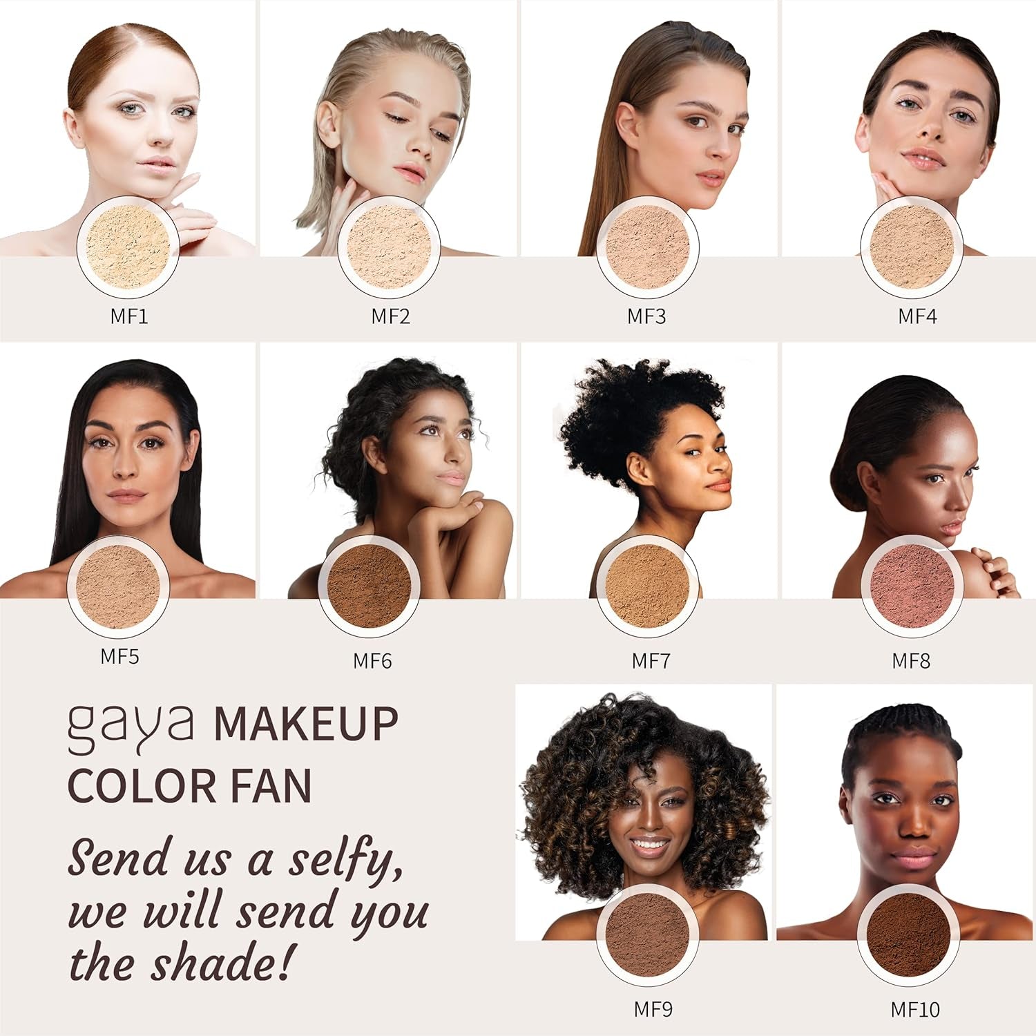 Fond De Teint Poudre Minérale Vegan - Poudre Base Maquillage Fixante 4 En 1 Multifonctions Couvrance Totale, anti Cernes, Poudre Et Protection Solaire (Nuance MF5)