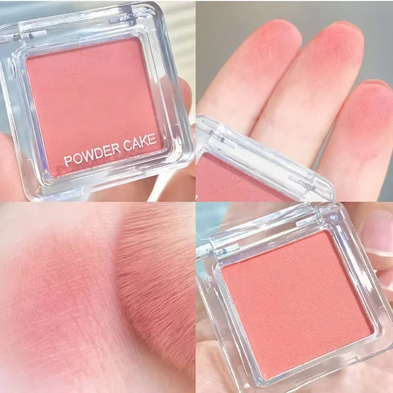 Face Blusher Matte Natural Cheek Tint Brighten Face Waterproof Face Contouring Cosmetics Blush Powder Soft Female Makeup 1Pcs