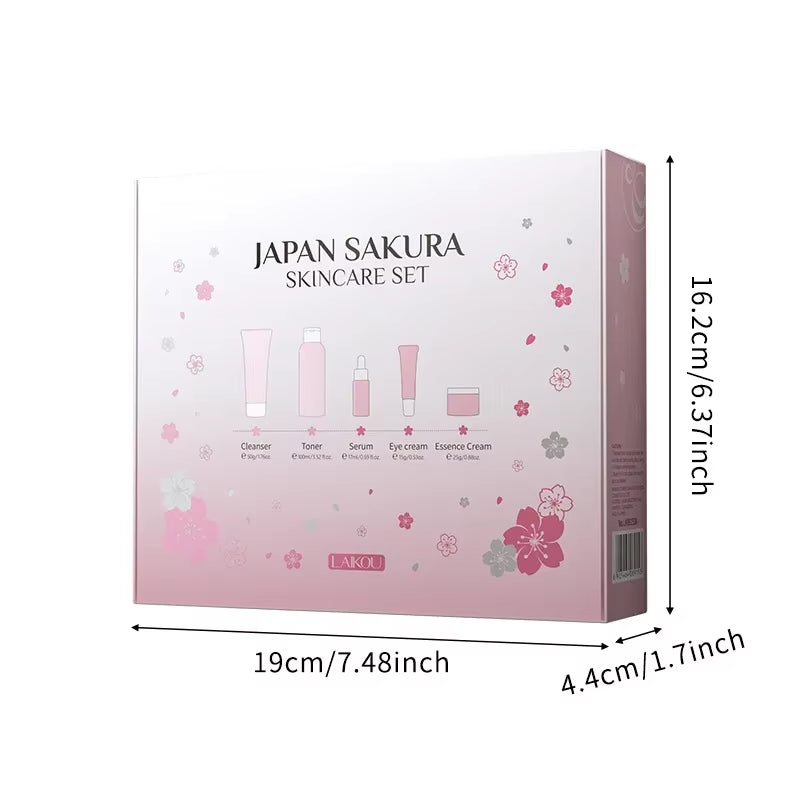 Sakura Kit Skin Care Sets Moisturizing and Reducing Fine Lines Cleansing Pore Product 5-Piece Korean Skincare Set