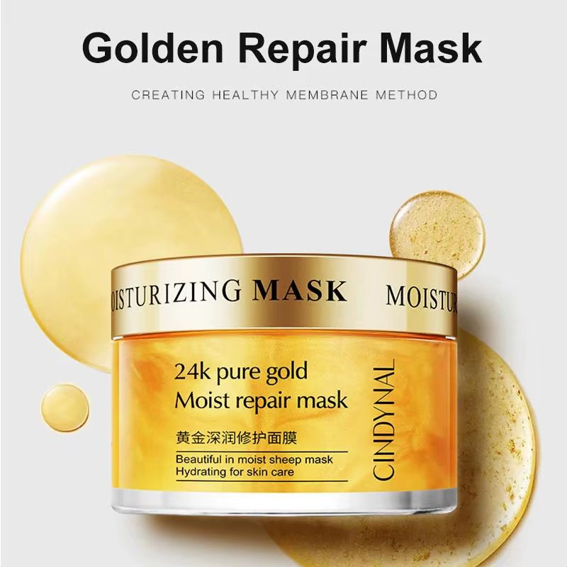 120G 24K Gold Collagen Face Mask - Moisturizing & Firming Cream, Nourishing Sleeping Mask for Hydrated, Radiant Skin
