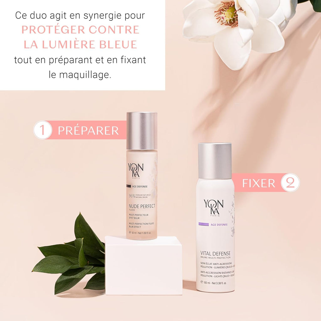 Nude Perfect Fluide Matifiant  50Ml - Embellisseur De Teint, Effet Blur - Dissimule Les Rides Et Les Imperfections - Purifiant Et Anti-Pollution - 96% D'Ingrédients D'Origine Naturelle