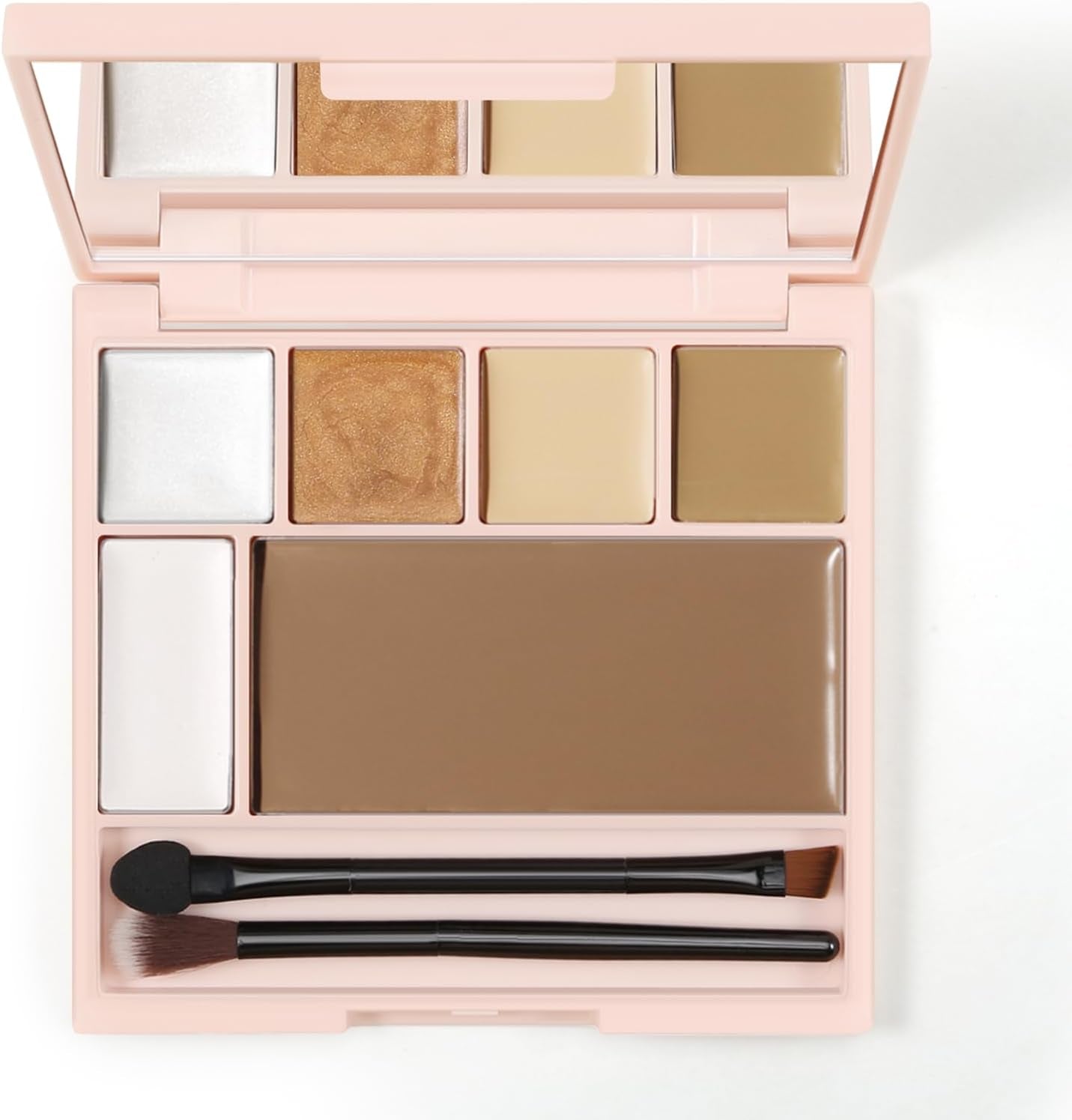 Boobeen 6 Couleurs Palette De Maquillage Crème Contour, Kit De Poudre Highlighter Et Bronzer Avec Miroir Et Pinceau, Correcteur De Teint Waterproof Pour Femmes