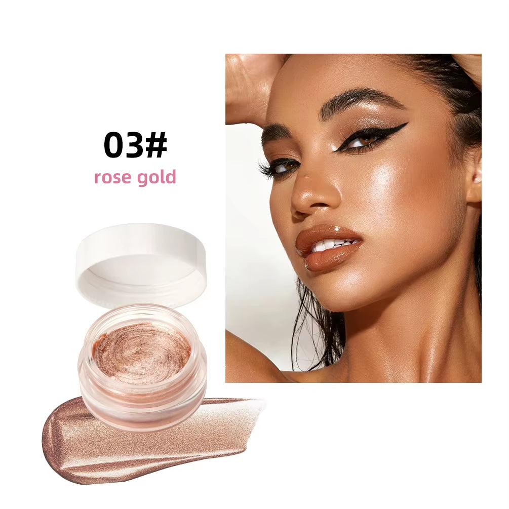 Shimmer Glitter Highlighter Cream Eye Shadow Silkworm Gold Face Contour Bronzer Brighten Body Highlight Iluminador Makeup