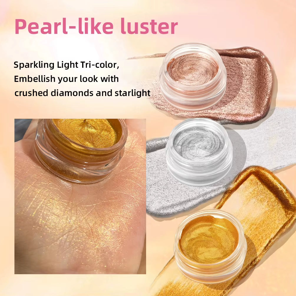 Shimmer Glitter Highlighter Cream Eye Shadow Silkworm Gold Face Contour Bronzer Brighten Body Highlight Iluminador Makeup