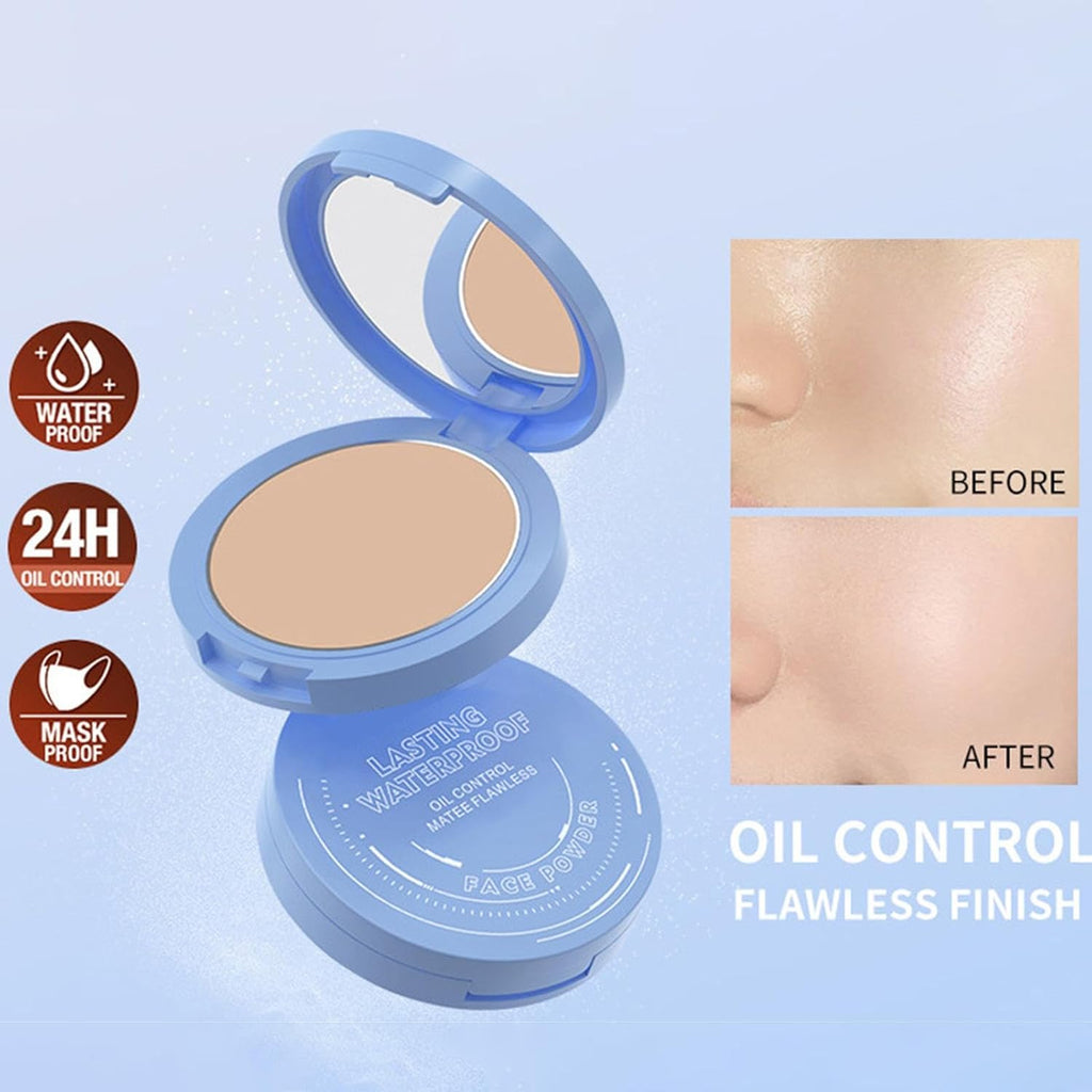 1 Pièce De Poudre De Maquillage Compacte Pour Le Visage, Poudre Pour Le Visage, Collection De Poudre Pressée Translucide, Poudre De Fond De Teint À Couverture Complète, Poudre Fixatrice Sous Les Yeux