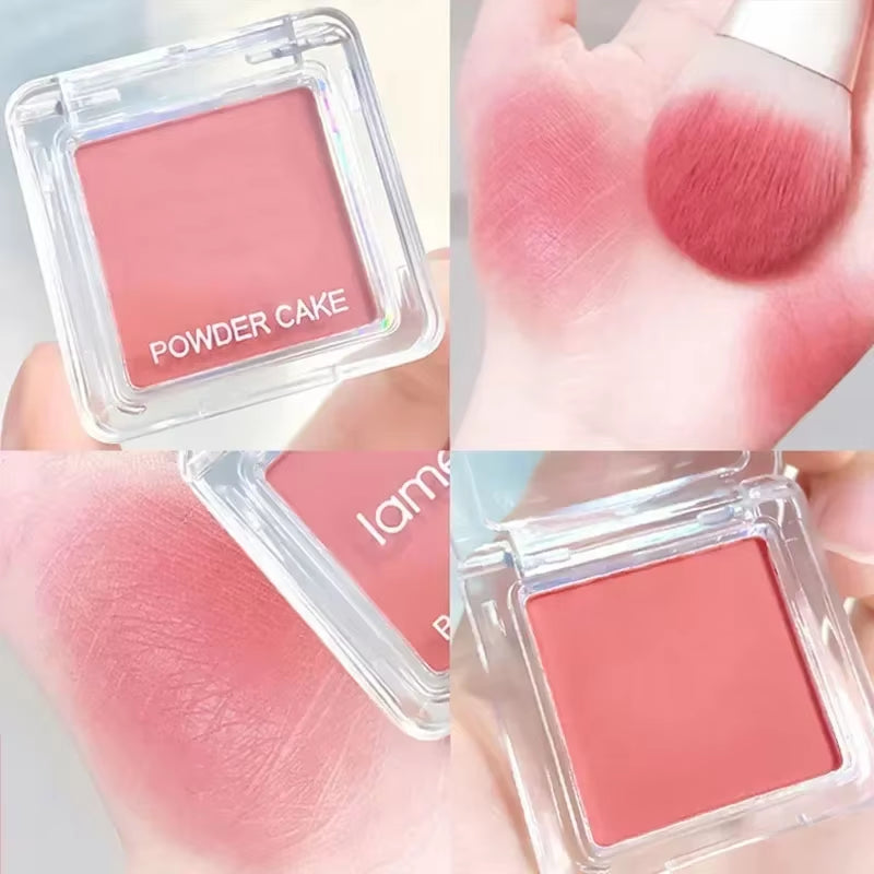 Face Blusher Matte Natural Cheek Tint Brighten Face Waterproof Face Contouring Cosmetics Blush Powder Soft Female Makeup 1Pcs