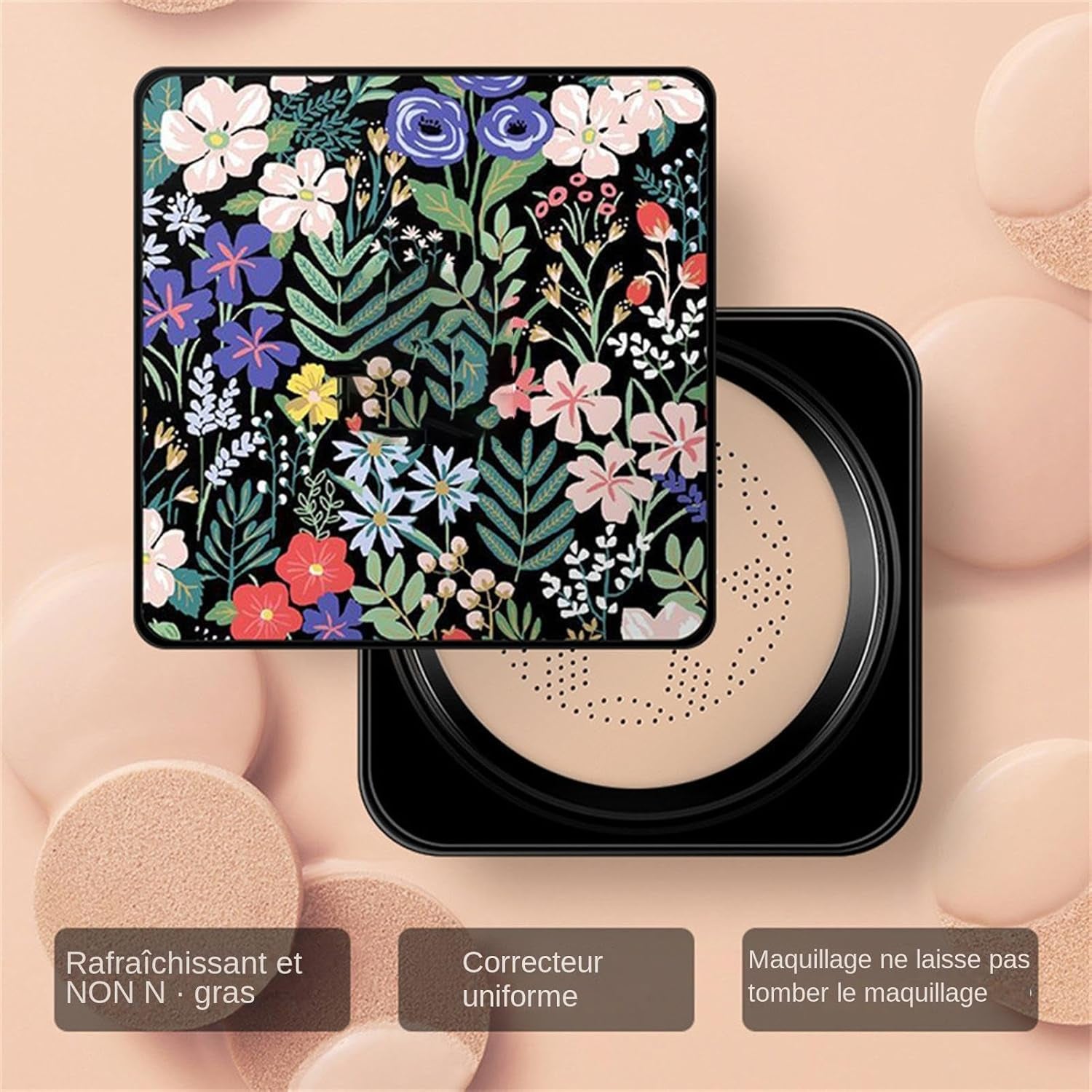 Fond De Teint Coussin, Coussin D'Air BB Crème Tête De Champignon,Base De Maquillage Naturelle, Correcteur À Coussin D'Air Longue Durée - Fond De Teint Liquide Hydratant, Coussin Respirant, Maquillage