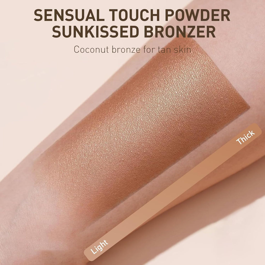 Poudre Bronzante Chatoyante, Poudre De Contour Hautement Pigmentée, Texture Douce, Finition Naturelle Et Ensoleillée, Tient Toute La Journée, Léger, Respirant, Formule Vegan (#Bronzage Léger)