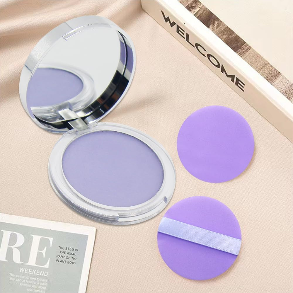 ® Poudre Pour Visage Contrôlant L'Huile, Poudre De Réglage Pour Le Visage, Maquillage Poudre Fixateur, Oil Control Face Pressed Powder, Face Setting Powder, Mate, Longue Tenue (Violet)