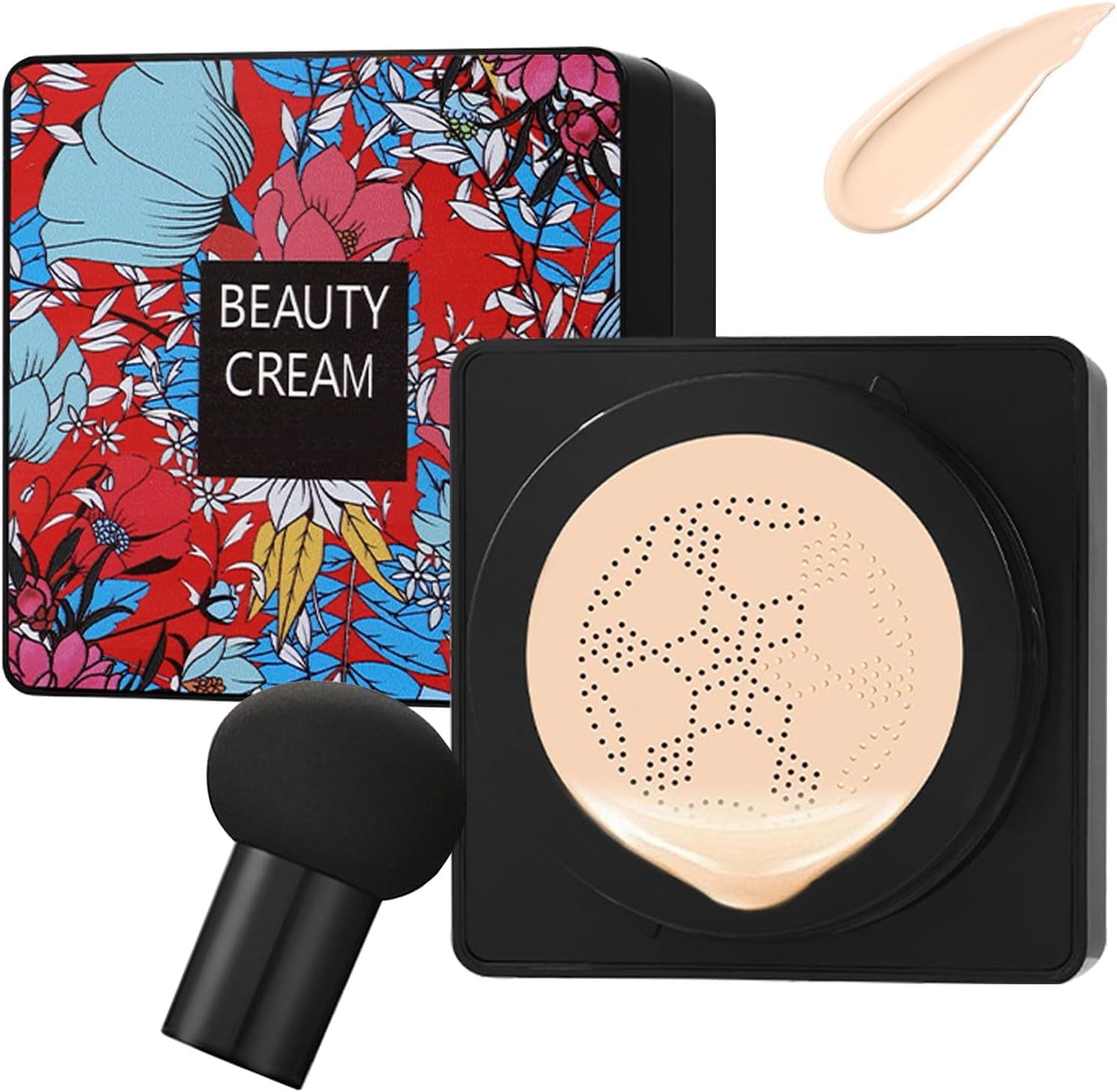 Champignon Tête Air Cushion CC Crème, Hydratant Correcteur BB Crème, Longue Durée Naturel Éclaircissant Beauty Crème, Facile À Appliquer, CC Cream Foundation Pour Tous Les Types De Peau (Naturelle)