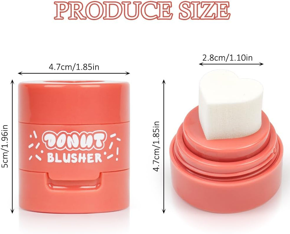 2PCS Maquillage Blush Liquide En Gel Pour Les Joues, One-Body Design Liquid Face Blush Contour with Cushion Applicator, Sensation De Légèreté Et De Respirabilité, Longue Tenue, Anti-Bavure (#01+#04)