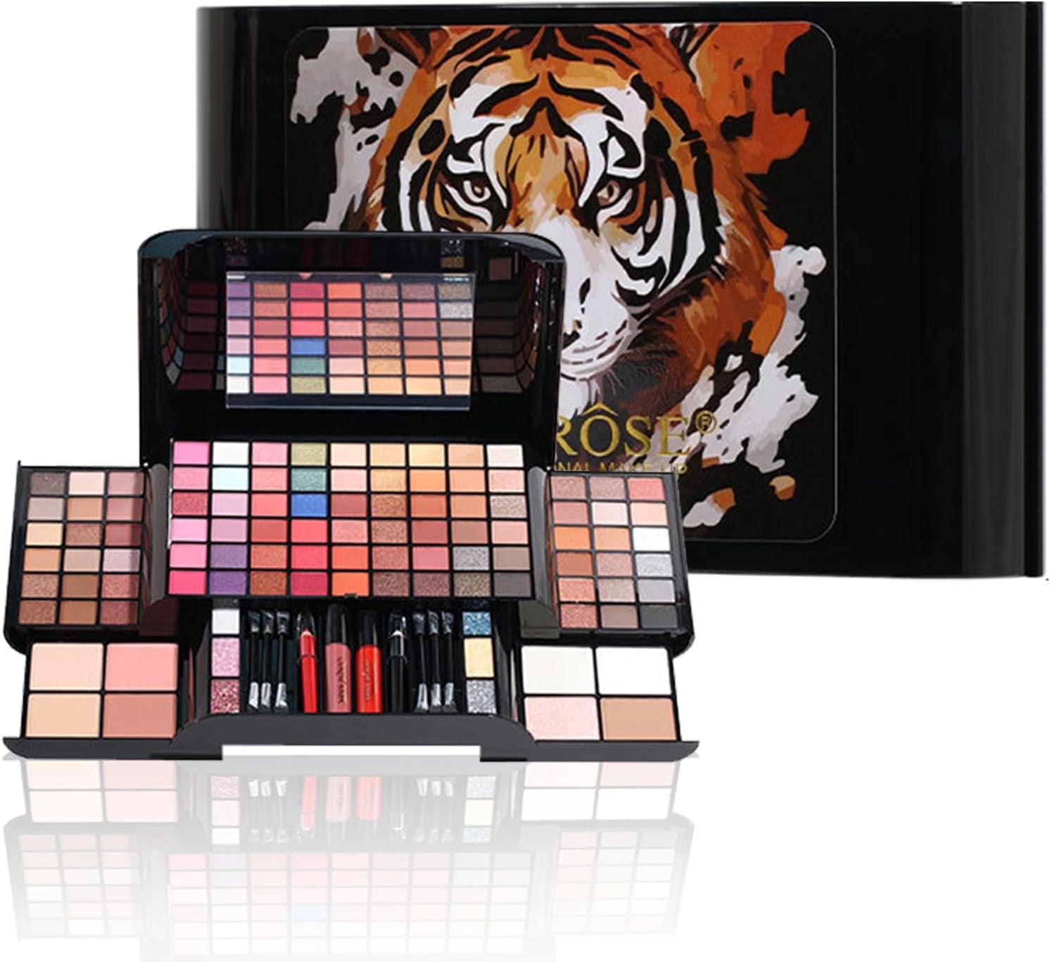 Kit De Maquillage Professionnel Palette De Maquillage Avec Miroir, Coffret De Maquillage De Voyage Avec Paupières Rouge Lèvres, Paillettes, Fard À Joues– Coffret Cadeau De Maquillage