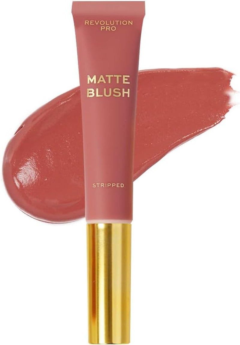 Revolution Pro- Iconic Matte Cream Blush- Wand Stripped Pink | Lightweight Formula |Buildable & Blendable |Soft-Focus Matte Effect |Easy-To-Use Wand Applicator | 15Ml