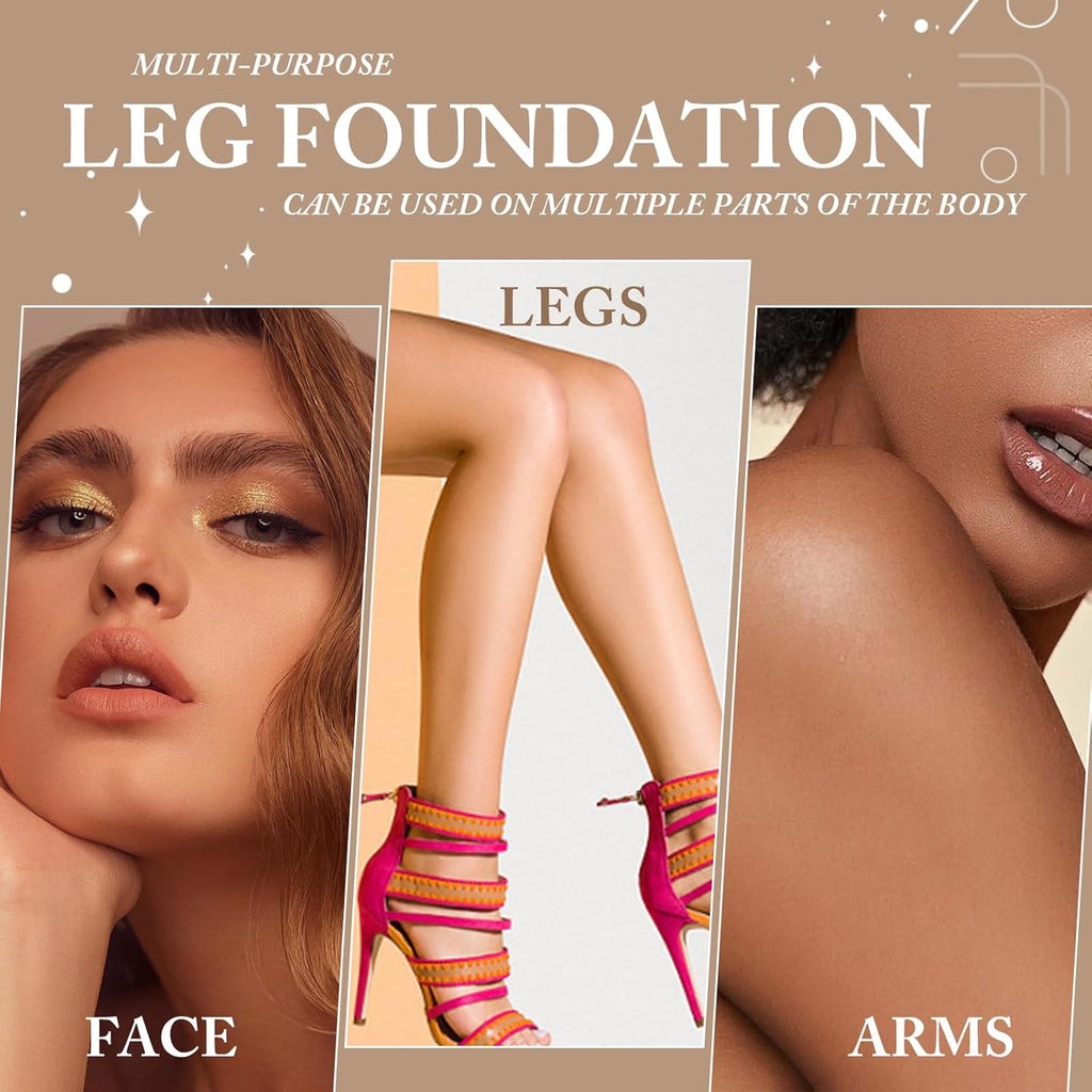 118 ML Water-Proof Leg Makeup, Leg Foundation for Tattoo, Scars, Varicose Veins, Waterproof Makeup Cover Cream for Leg and Body (Medium Shine)