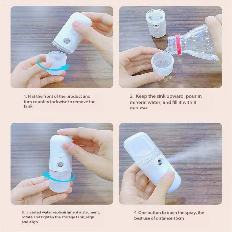 White Hydration Meter Nano Spray Hydration Meter Face Hydration Disinfectant Machine Humidifier Small Steam Face Home Use