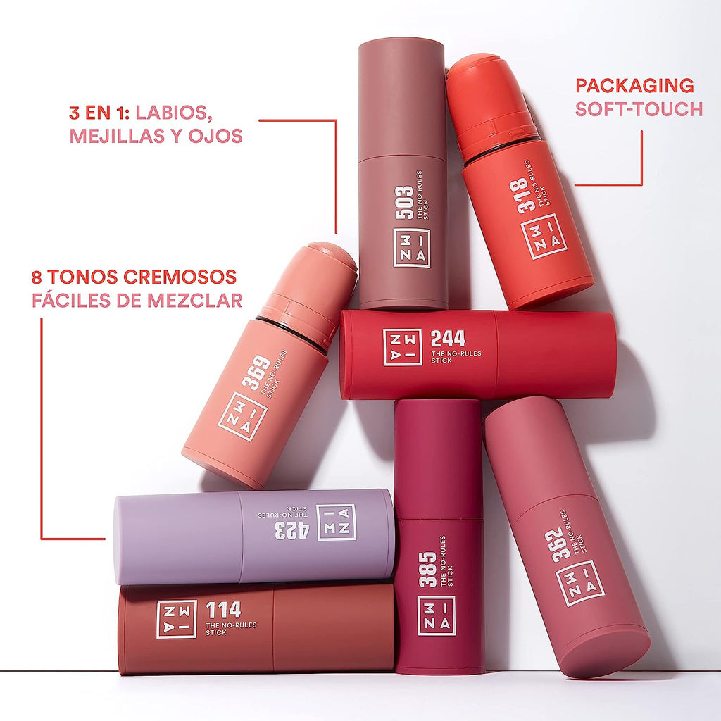 MAKEUP - the No-Rules Stick 369 - Marron Rose - Blush Crème Aux Acide Hyaluronique - Stick Pour Yeux, Lèvres Et Joues - Fini Naturel Et Lumineux - Vegan - Cruelty Free