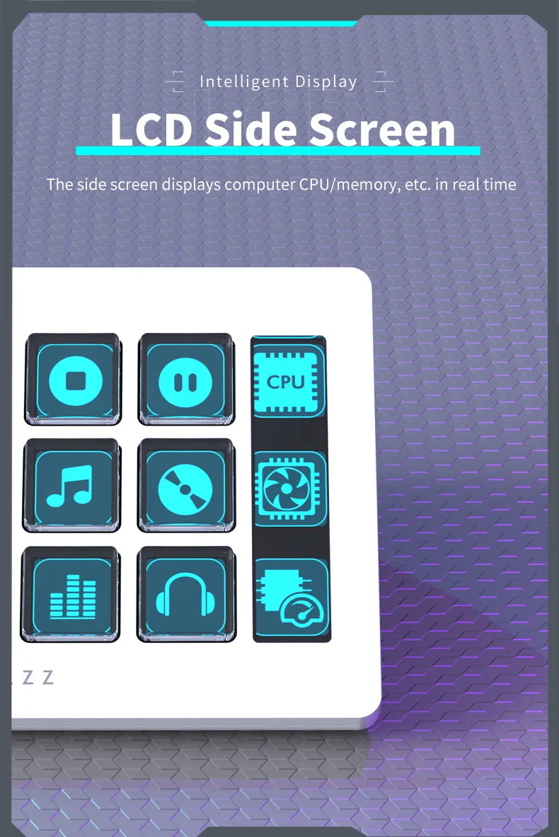 Clavier Macro AJAZZ AKP153E - 15 Touches Programmables - Mini Clavier Gaming Personnalisable Bureau Noir/Blanc