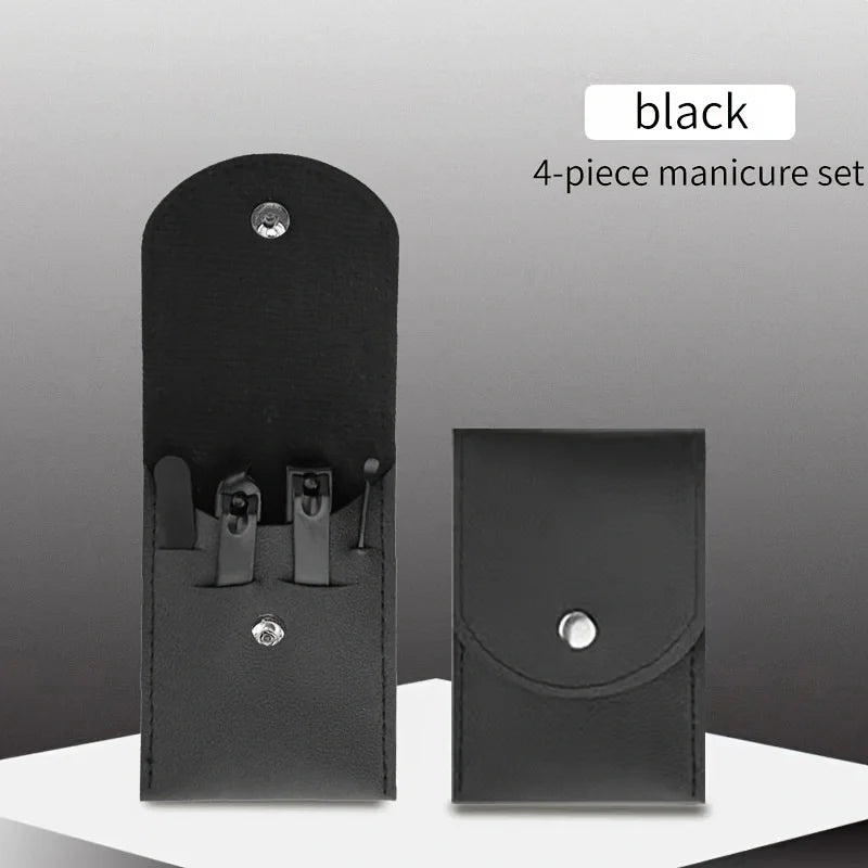 Set Coupe-Ongles Manucure Pédicure Professionnel - Kit Beauté Complet 4 à 24 Pièces - Outils Soin des Ongles Noir