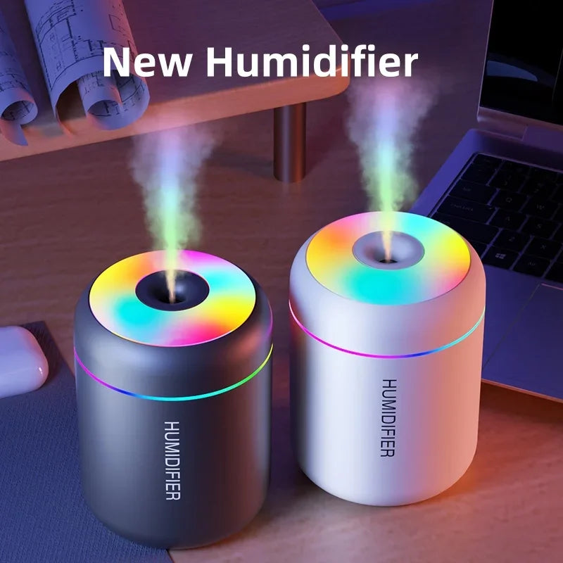 Mini Humidificateur USB 180ml - Diffuseur d'Arômes Portable - Purificateur Air Voiture Maison Chambre avec LED