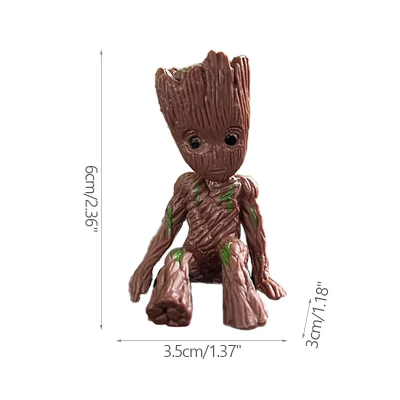 Figurine Groot Miniature 5cm - Décoration Bureau Maison - Modèle Cartoon Tree Man - Ornement Artisanal