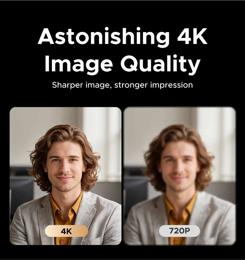 Webcam UGREEN 4K FHD 1080P 8MP pour PC - Autofocus PDAF - Double Micro Anti-Bruit IA