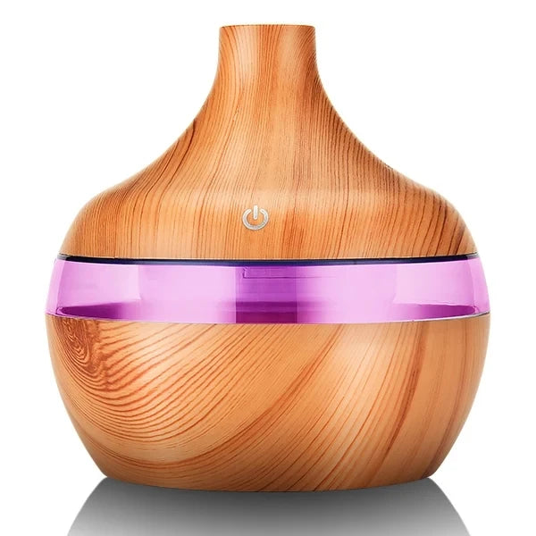 Humidificateur Diffuseur d'Arômes 300ml Effet Bois - Ultrasonique Huiles Essentielles - Brumisateur Électrique Maison