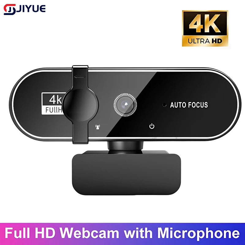 Webcam 4K Ultra HD avec Autofocus et Microphone - Streaming Full HD 1080P/2K pour PC et Ordinateur Portable