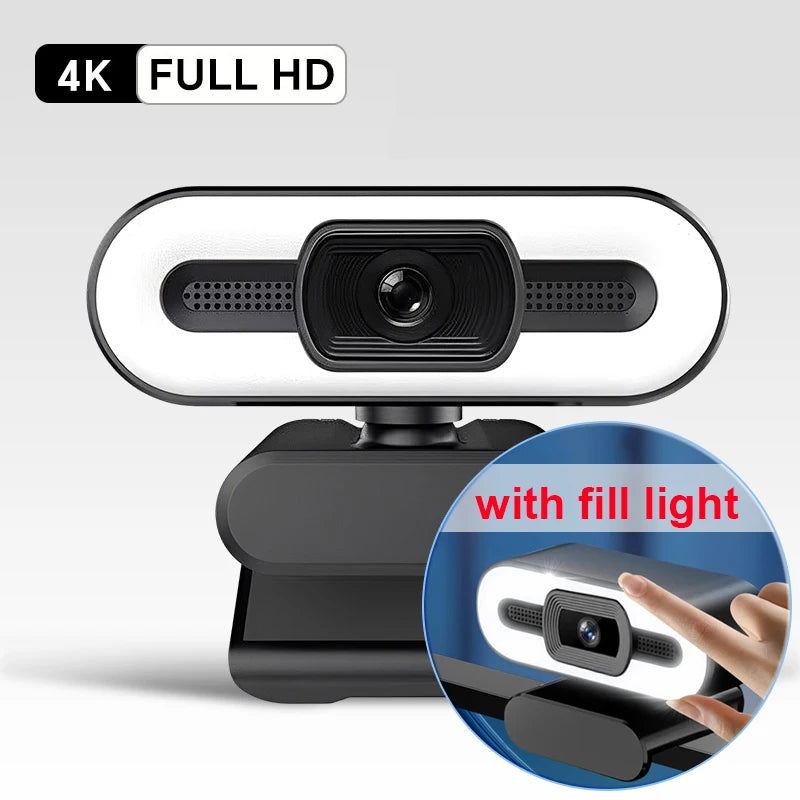 Webcam 4K Ultra HD avec Autofocus et Microphone - Streaming Full HD 1080P/2K pour PC et Ordinateur Portable