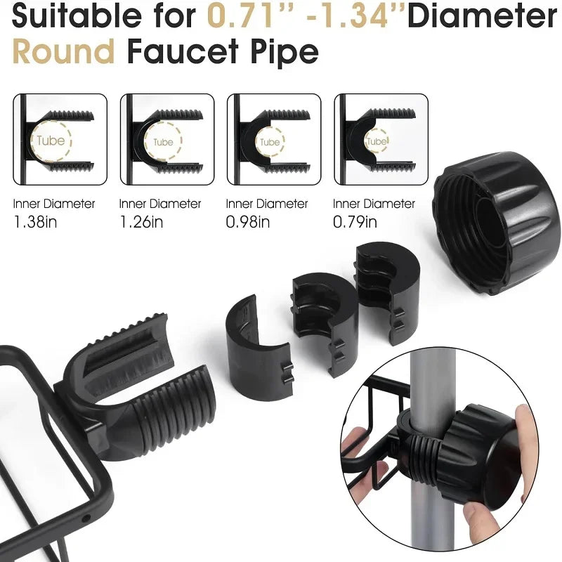 Porte-Savon Égouttoir pour Robinet - Support Rangement Cuisine et Salle de Bain - Organiseur Éponge et Shampooing Ajustable