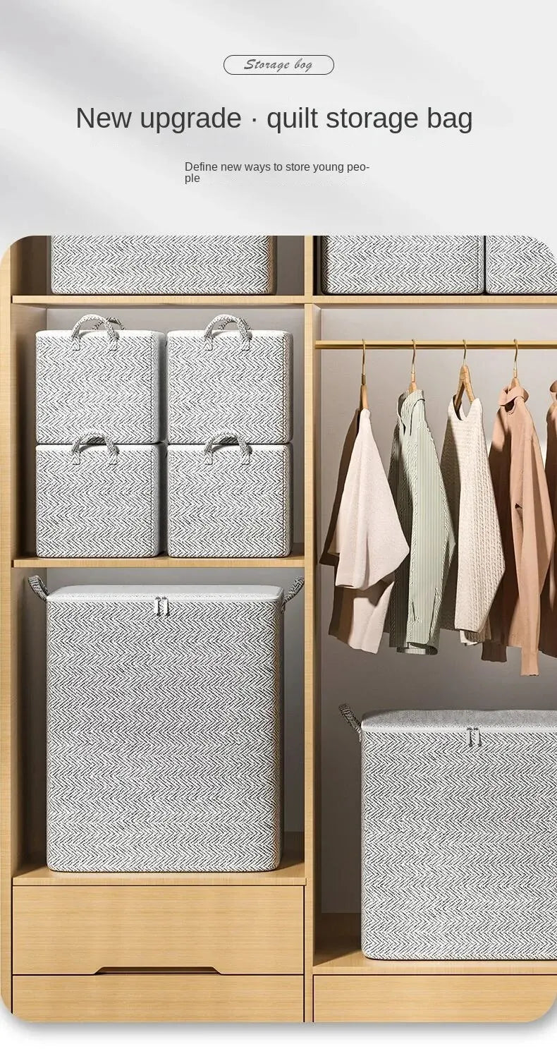 Sac de Rangement Grande Capacité 30-220L - Organiseur Placard Non-Tissé - Housse Couette Vêtements Jouets