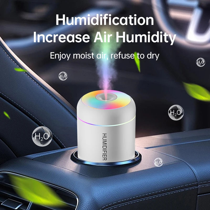 Mini Humidificateur USB 180ml - Diffuseur d'Arômes Portable - Purificateur Air Voiture Maison Chambre avec LED