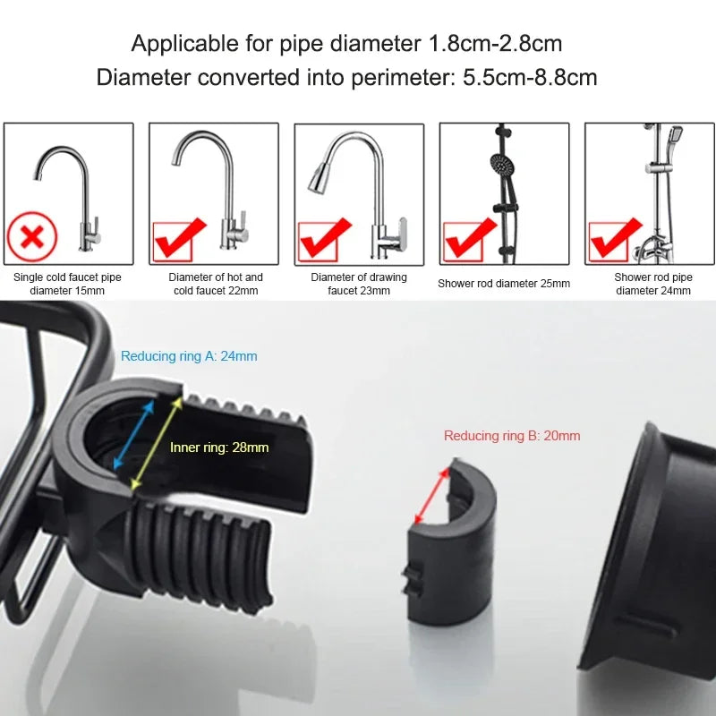 Porte-Savon Égouttoir pour Robinet - Support Rangement Cuisine et Salle de Bain - Organiseur Éponge et Shampooing Ajustable
