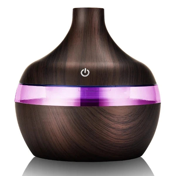 Humidificateur Diffuseur d'Arômes 300ml Effet Bois - Ultrasonique Huiles Essentielles - Brumisateur Électrique Maison