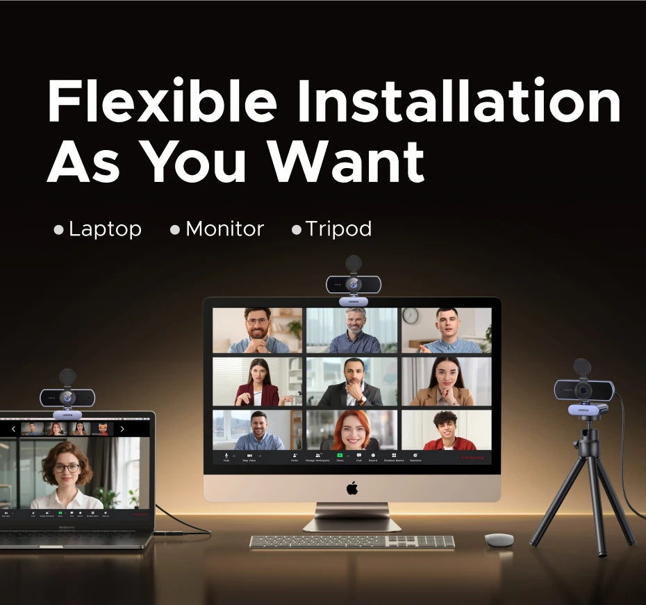 Webcam UGREEN 4K FHD 1080P 8MP pour PC - Autofocus PDAF - Double Micro Anti-Bruit IA